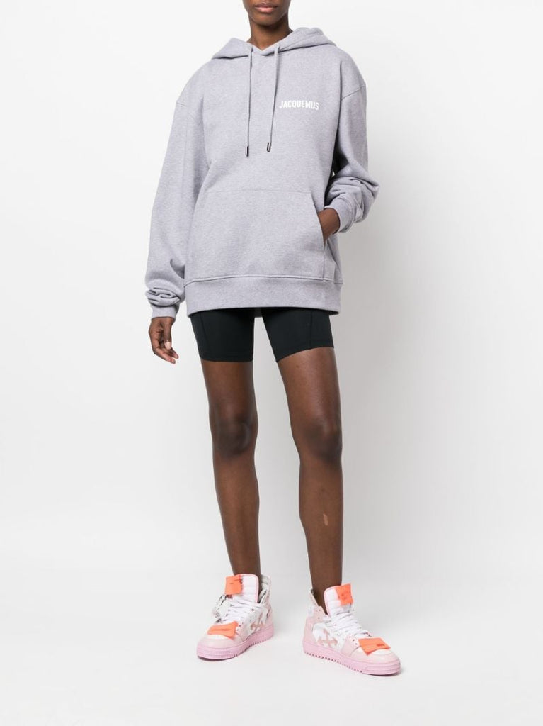 Grey Le Sweatshirt Logo Organic Cotton Hoodie