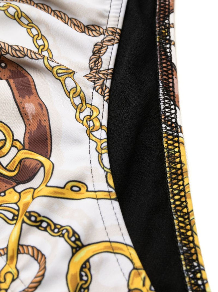 White Printed Swim Trunks