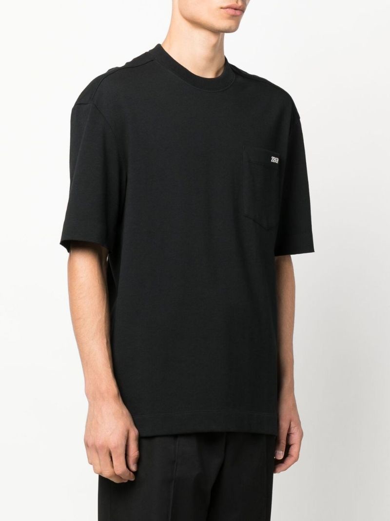 Black Logo Cotton T-shirt