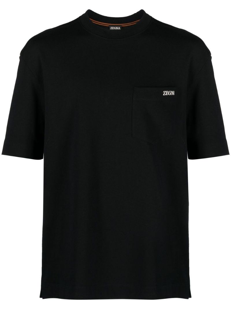 Black Logo Cotton T-shirt