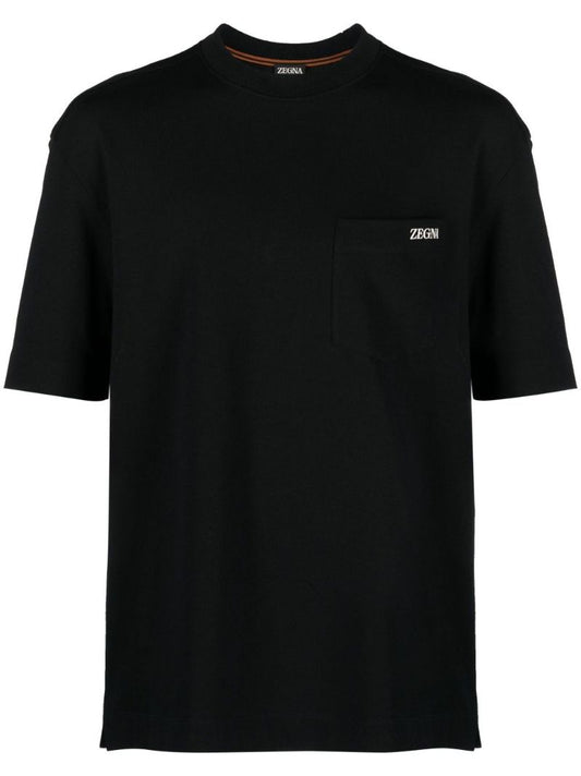 Black Logo Cotton T-shirt