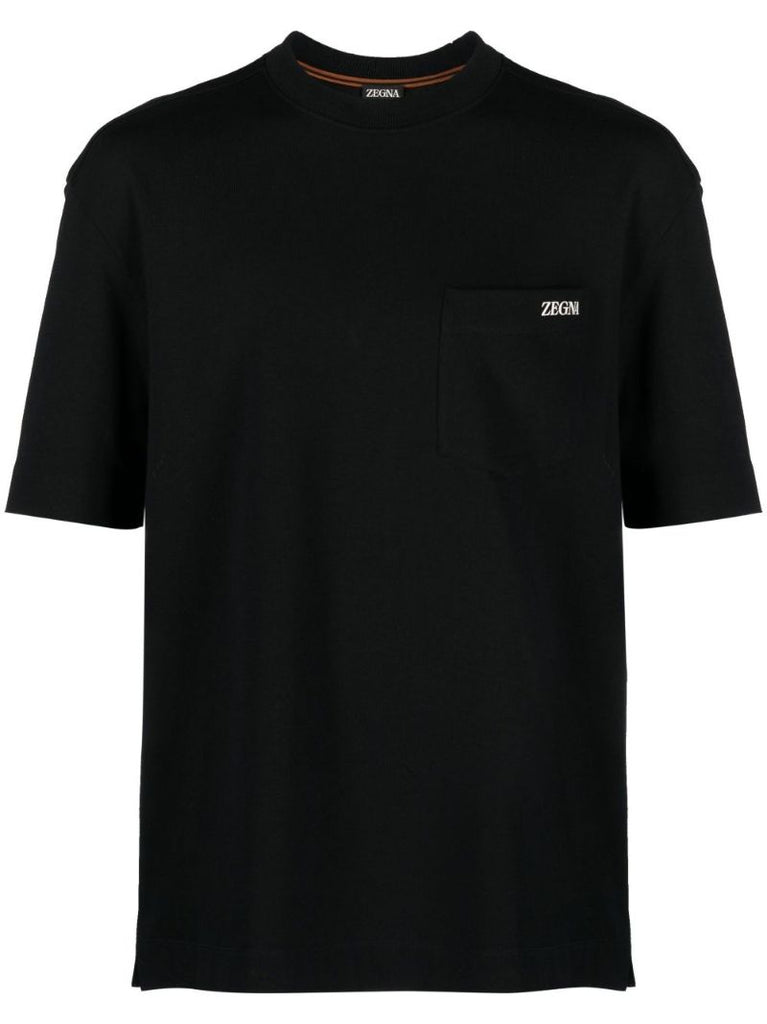 Black Logo Cotton T-shirt