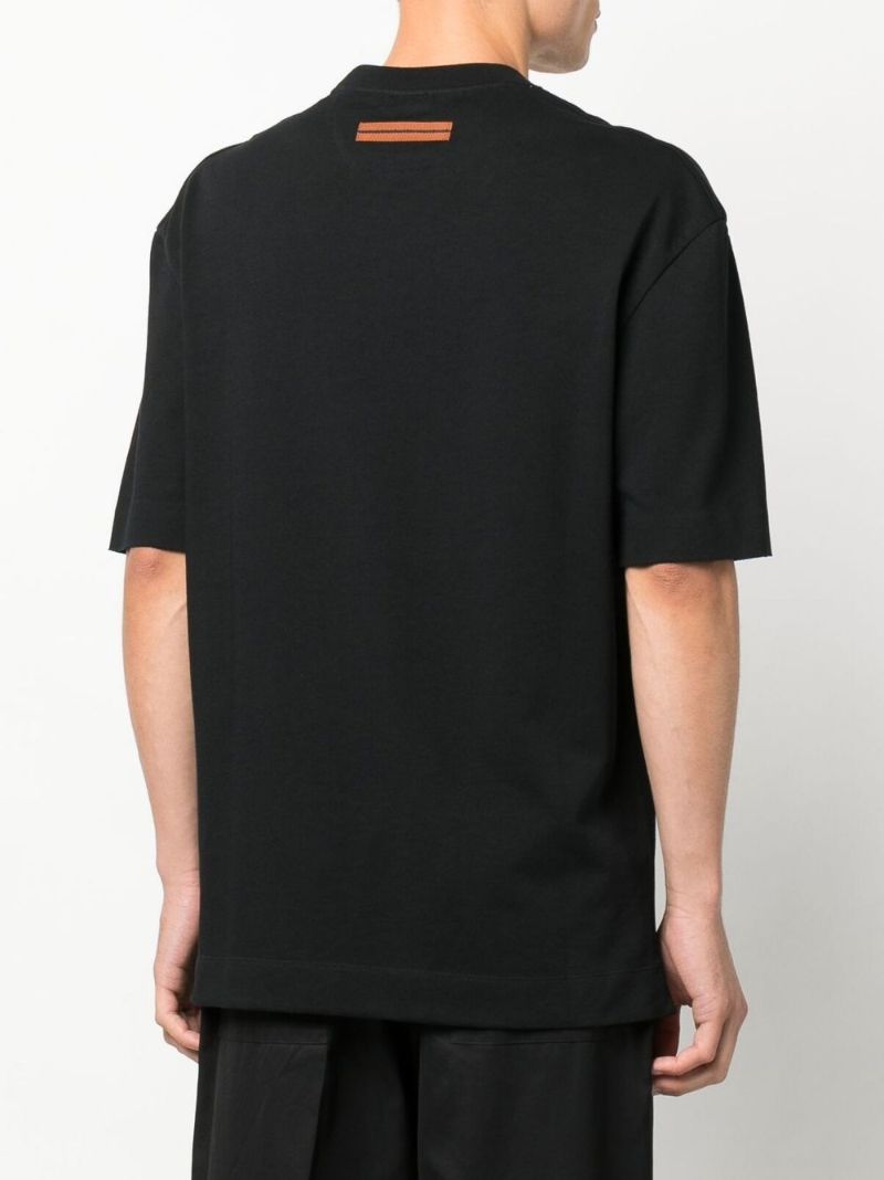 Black Logo Cotton T-shirt