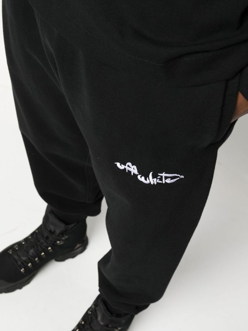 Black Logo Print Track Pants