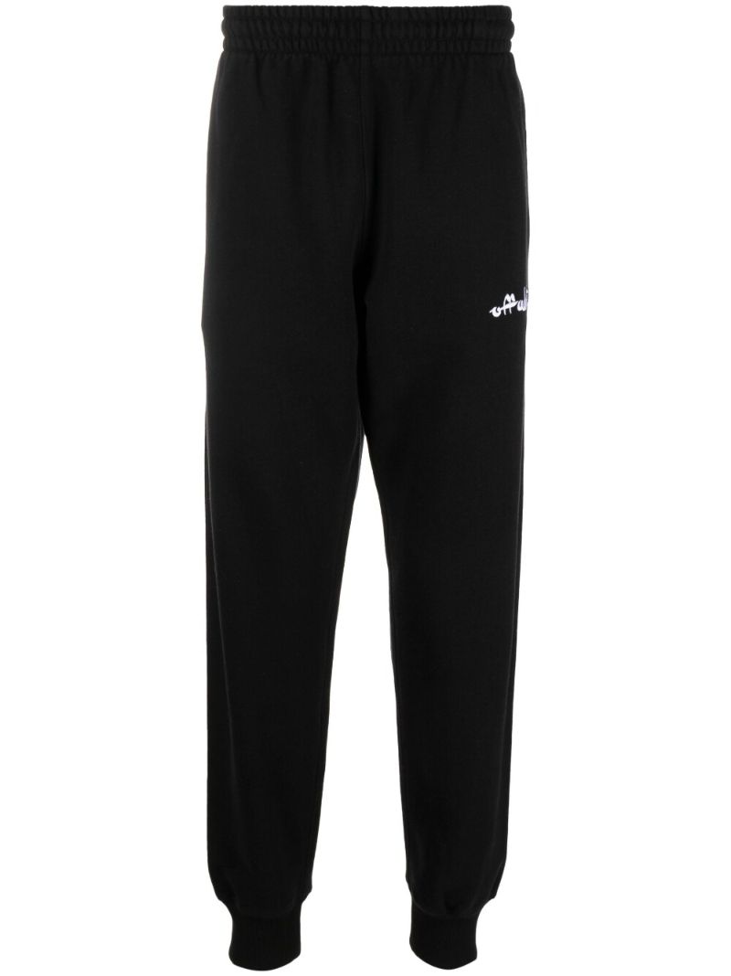 Black Logo Print Track Pants