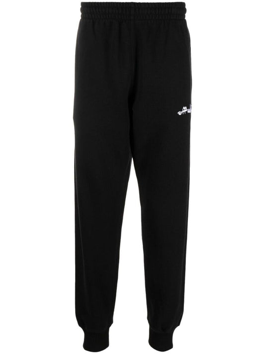 Black Logo Print Track Pants