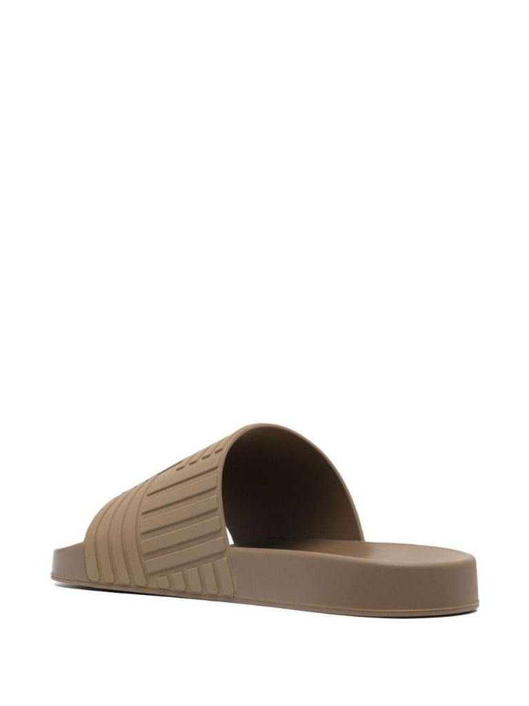 Brown Slider Rubber Sandals