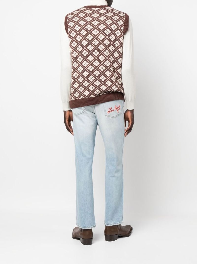 Blue Love Parade Embroidered Pocket Denim Jeans