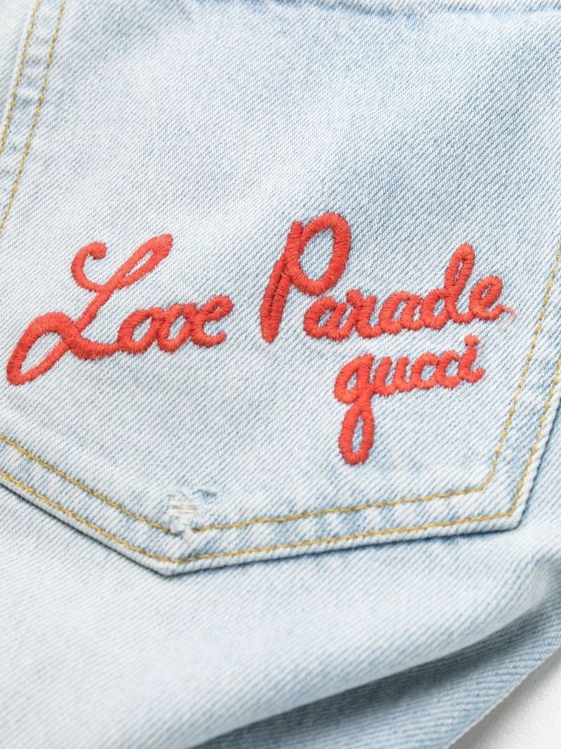 Blue Love Parade Embroidered Pocket Denim Jeans