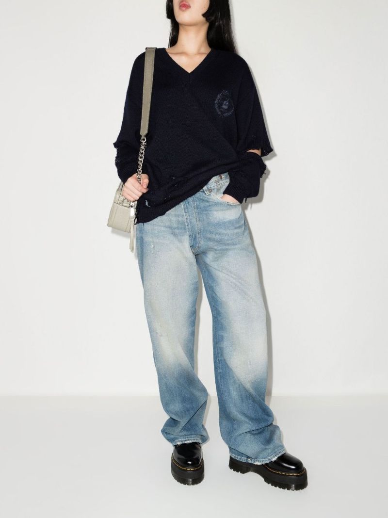 Blue Delancey Wide-leg Jeans