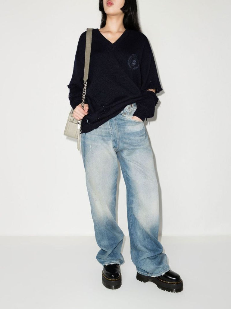 Blue Delancey Wide-leg Jeans