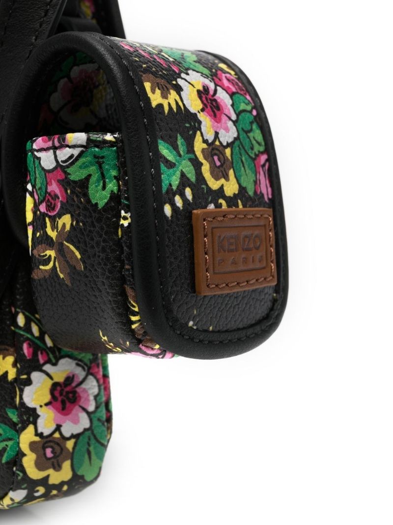 Black Pop Bouquet Print Cross Body Phone Case
