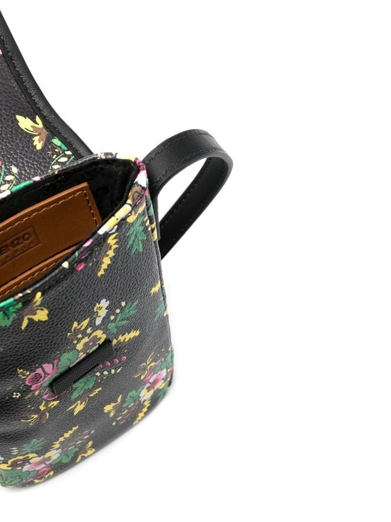 Black Pop Bouquet Print Cross Body Phone Case