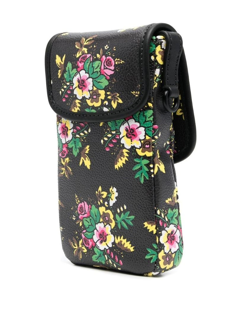 Black Pop Bouquet Print Cross Body Phone Case