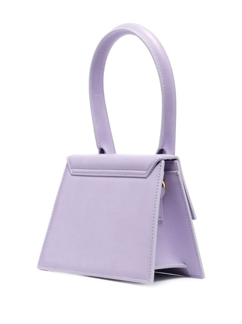 Purple Le Chiquito Moyen Leather Top Handle Bag