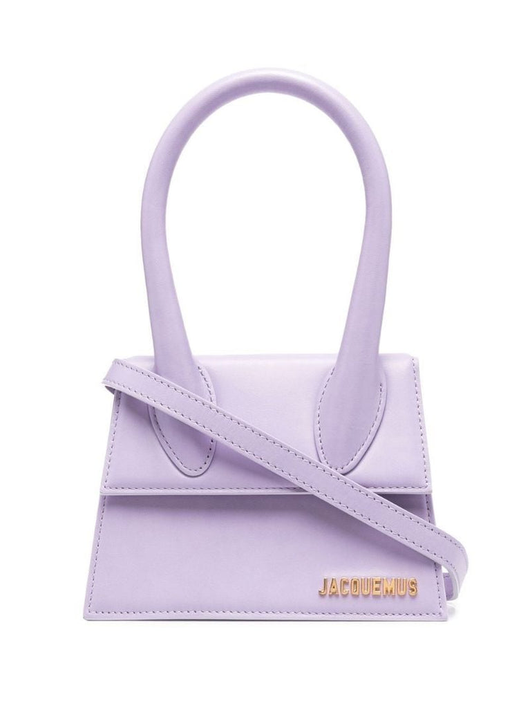 Purple Le Chiquito Moyen Leather Top Handle Bag