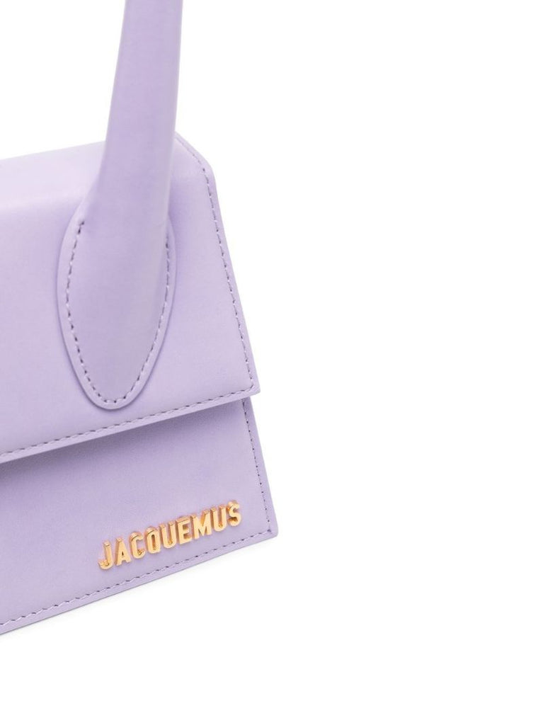 Purple Le Chiquito Moyen Leather Top Handle Bag