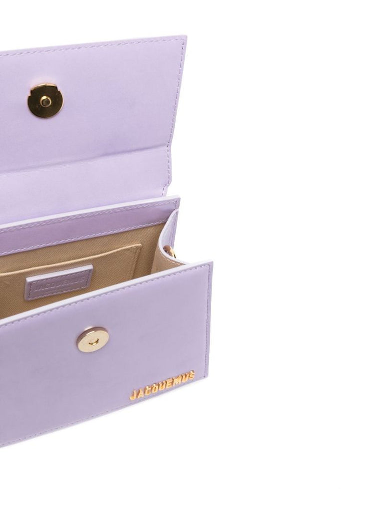Purple Le Chiquito Moyen Leather Top Handle Bag