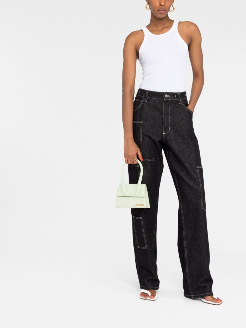 Green Le Chiquito Moyen Leather Tote Bag