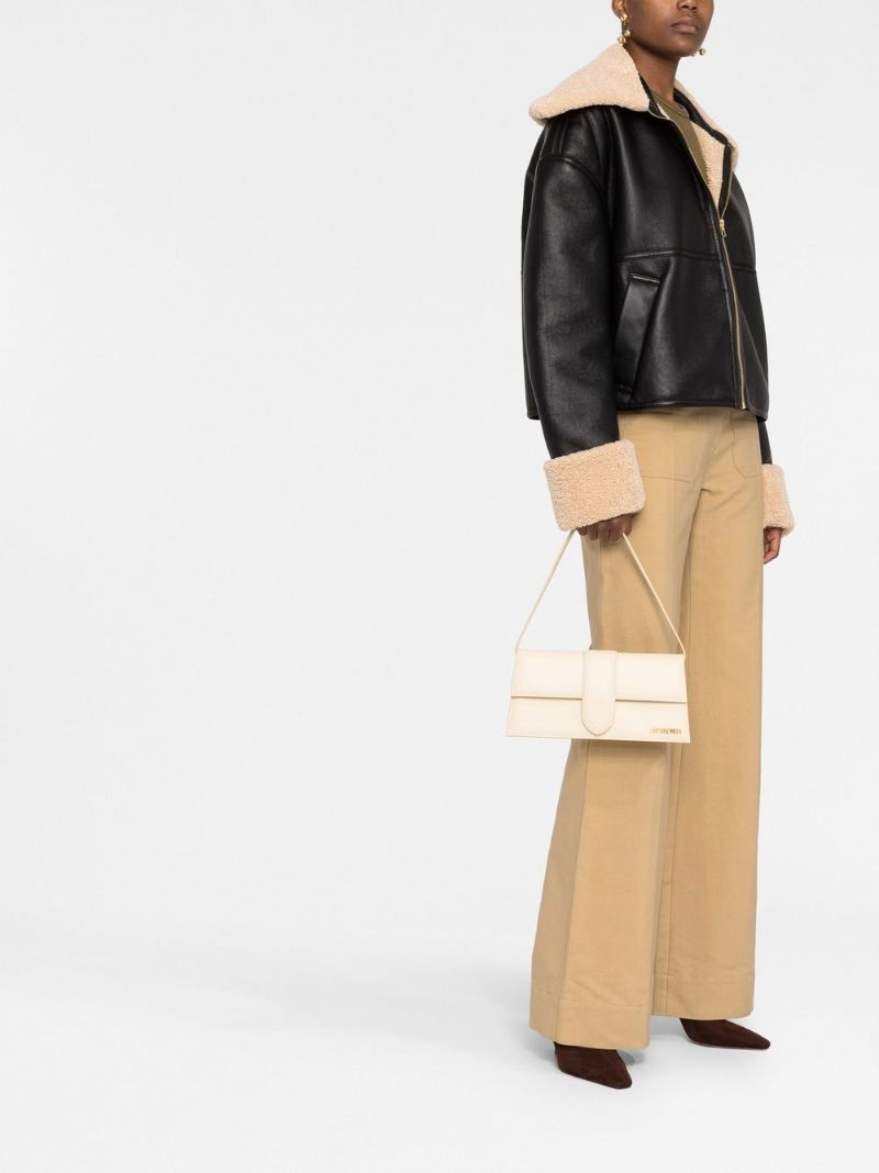 Neutral Le Bambino Long Leather Shoulder Bag