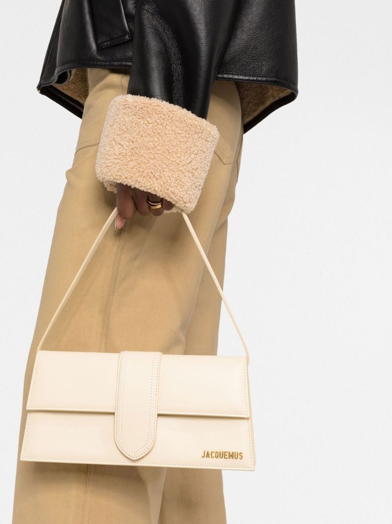 Neutral Le Bambino Long Leather Shoulder Bag