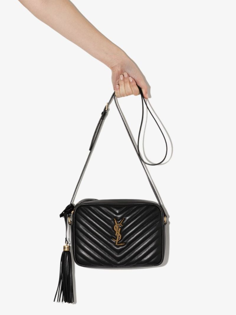Black Lou Quilted Leather Camera Bag