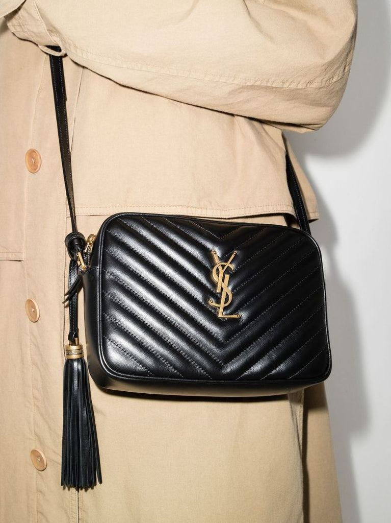 Black Lou Quilted Leather Camera Bag