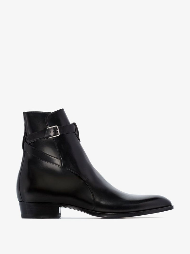 Black Wyatt Leather Ankle Boots