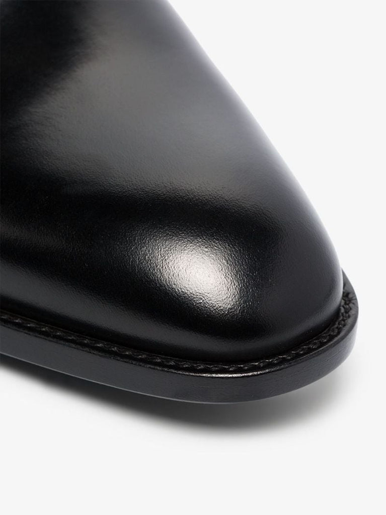 Black Wyatt Leather Ankle Boots
