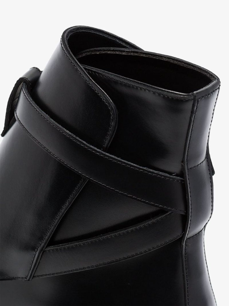Black Wyatt Leather Ankle Boots