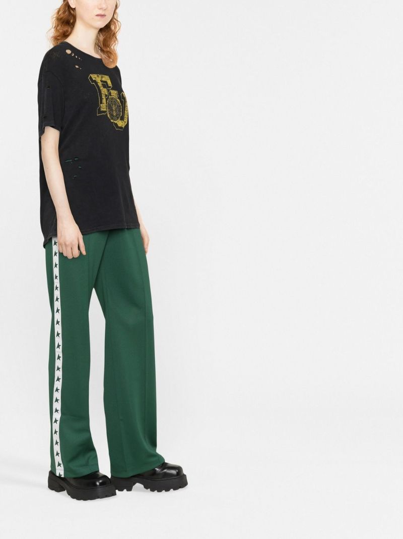 Green Dorotea Star Track Pants
