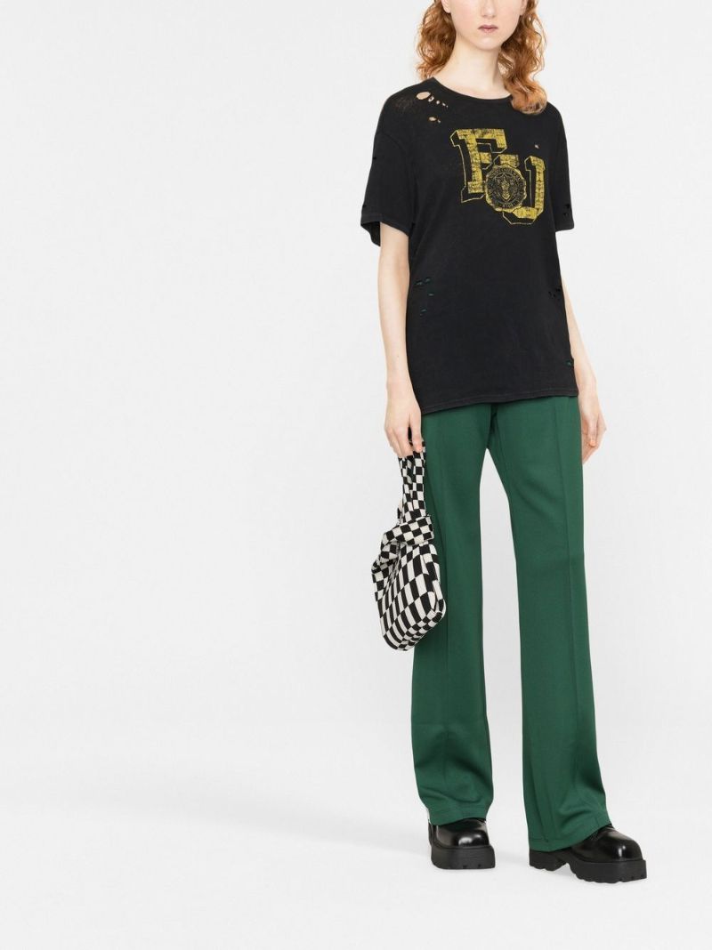 Green Dorotea Star Track Pants