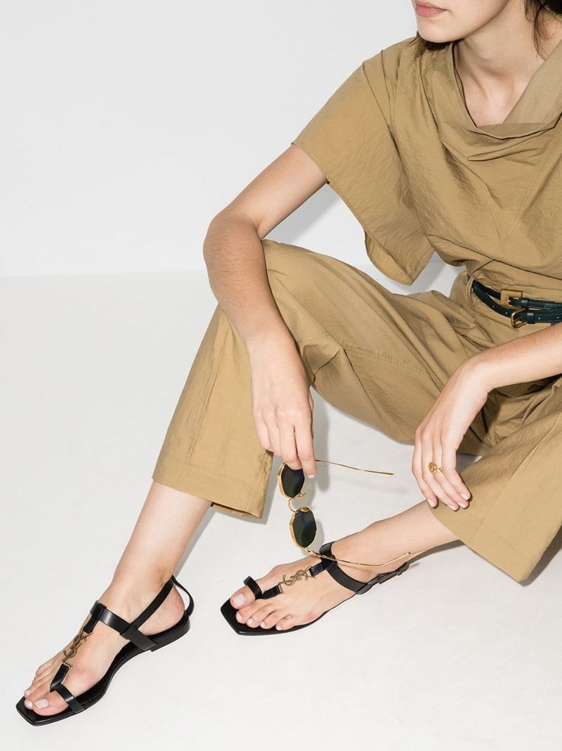 Black Power Cassandra Leather Sandals