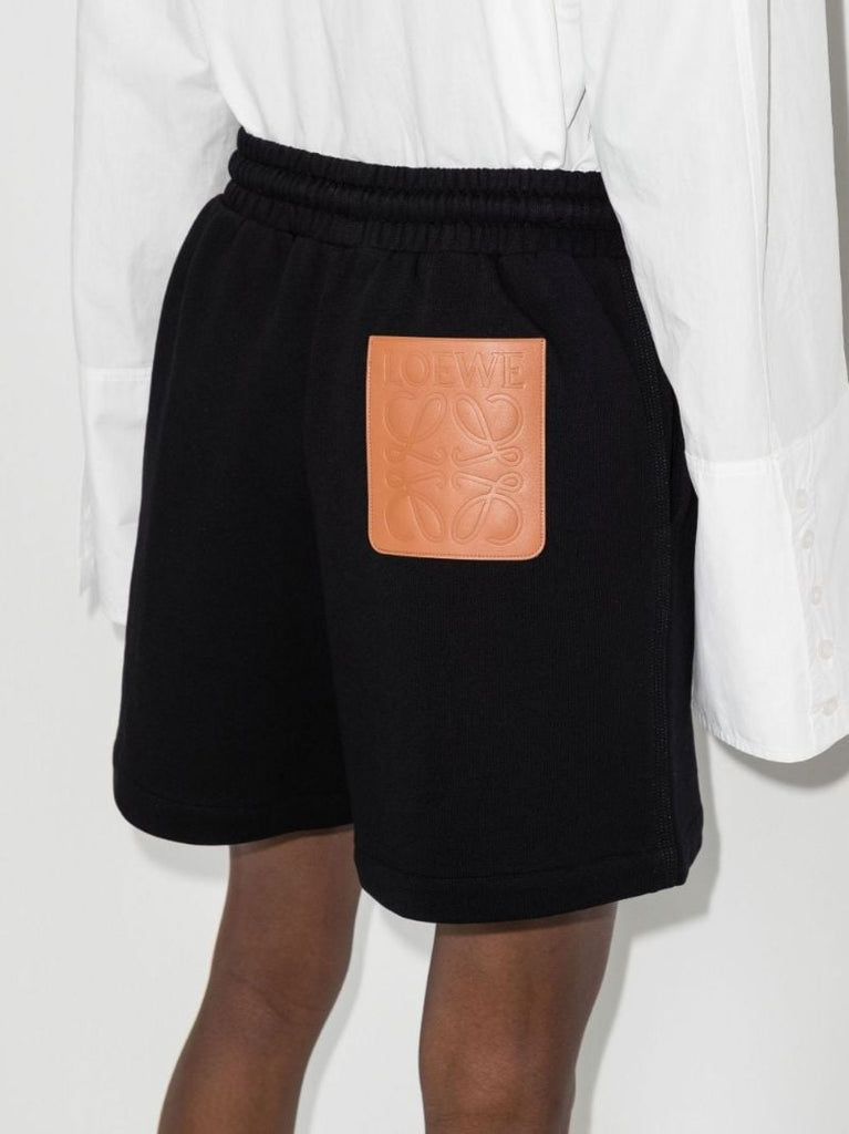 Black Anagram Logo Cotton Shorts