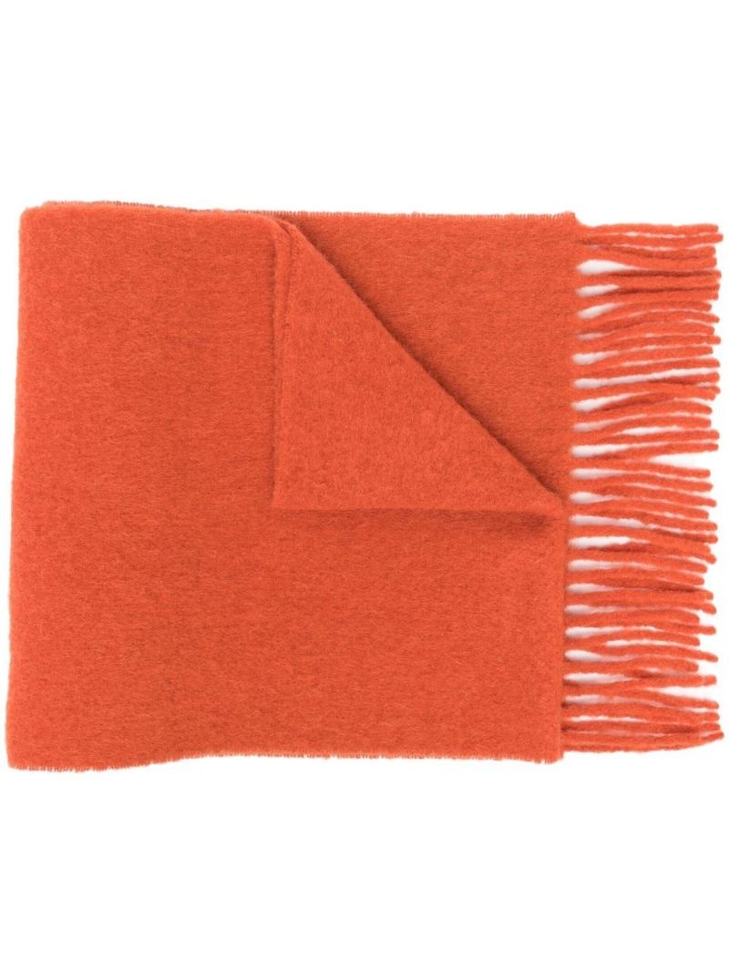 Orange Embroidered Logo Scarf