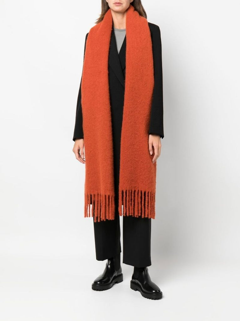 Orange Embroidered Logo Scarf