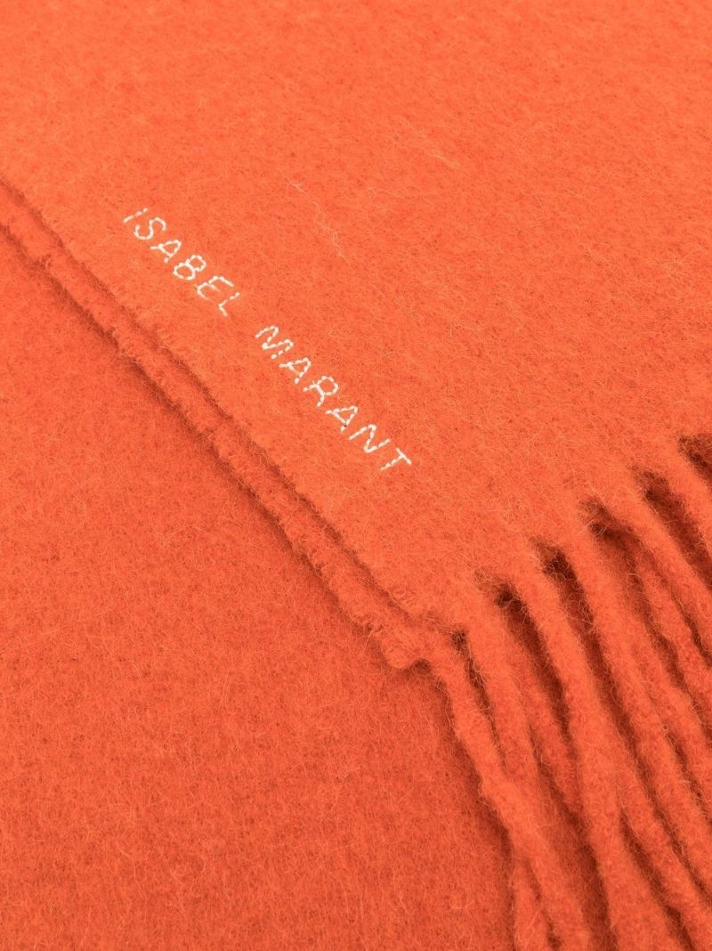 Orange Embroidered Logo Scarf