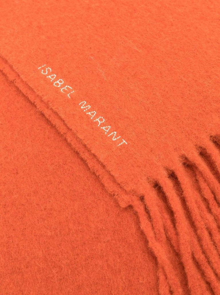 Orange Embroidered Logo Scarf