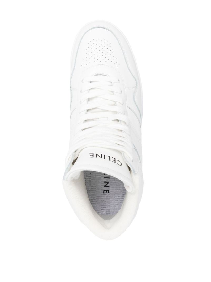 White Platform Leather Sneakers