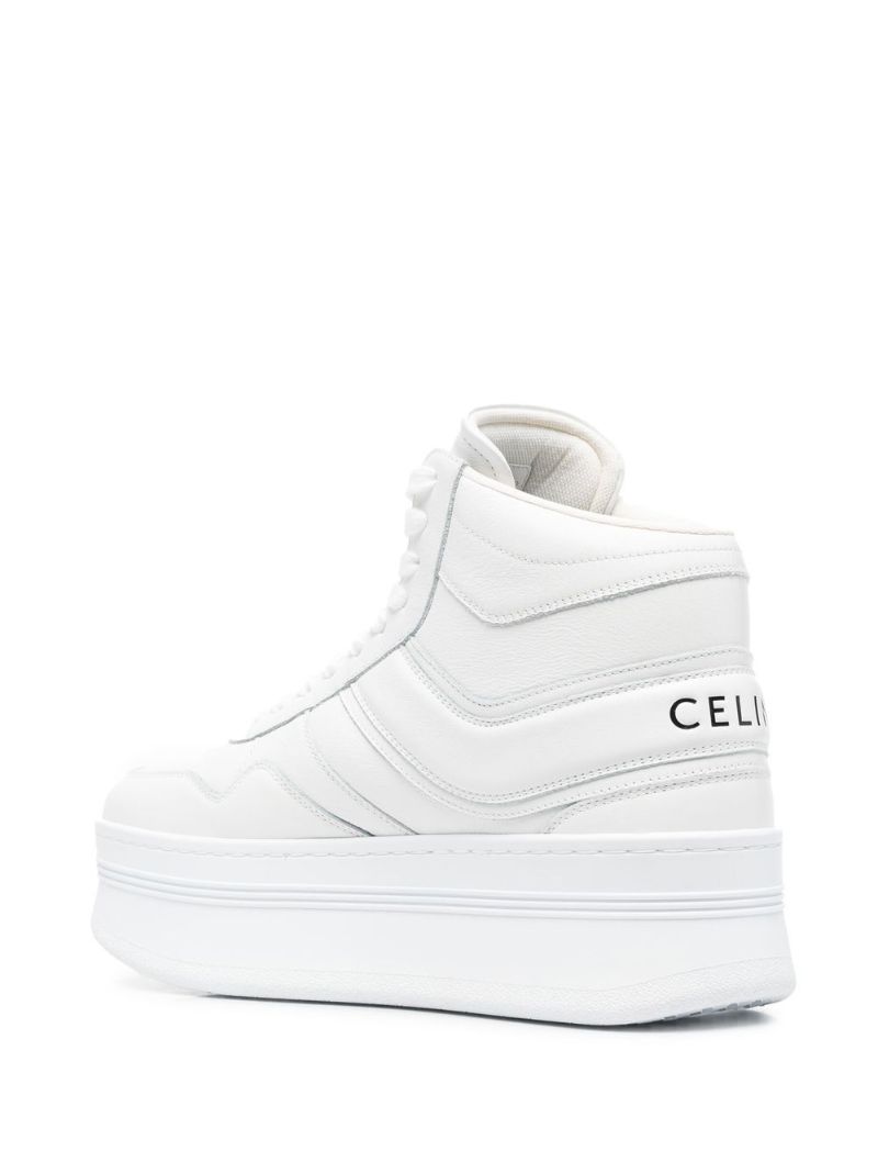 White Platform Leather Sneakers