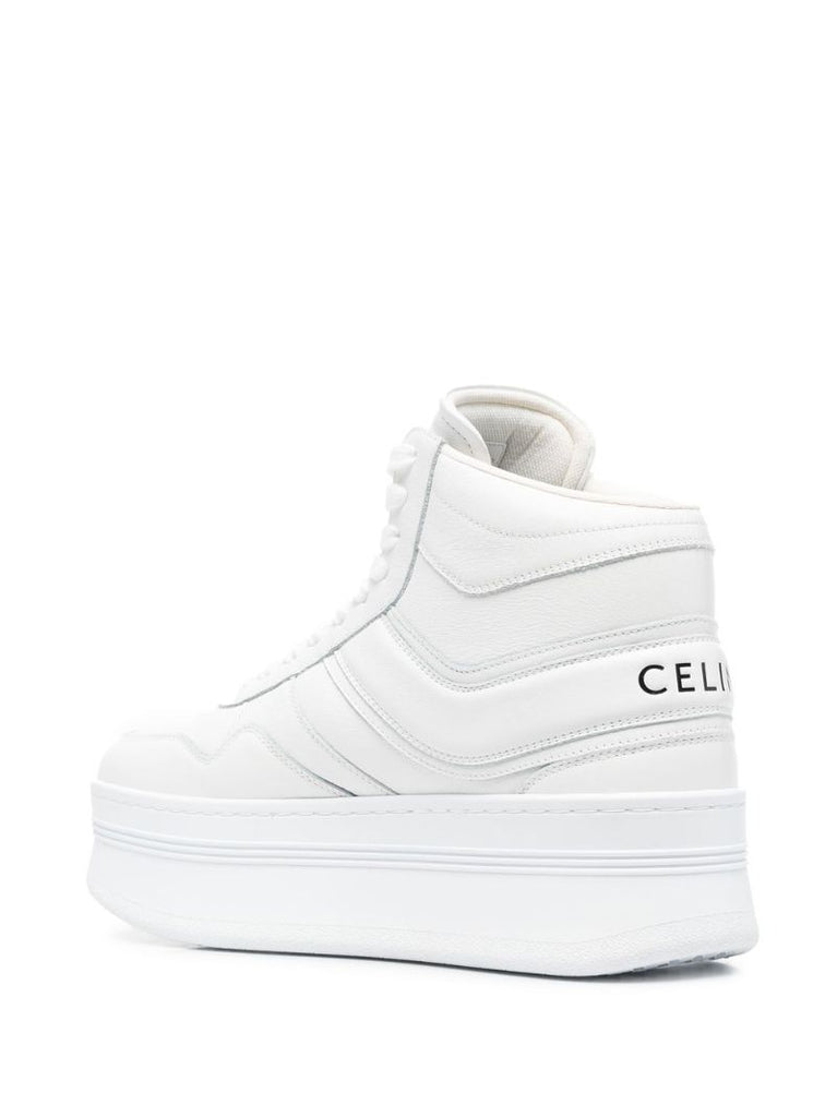 White Platform Leather Sneakers