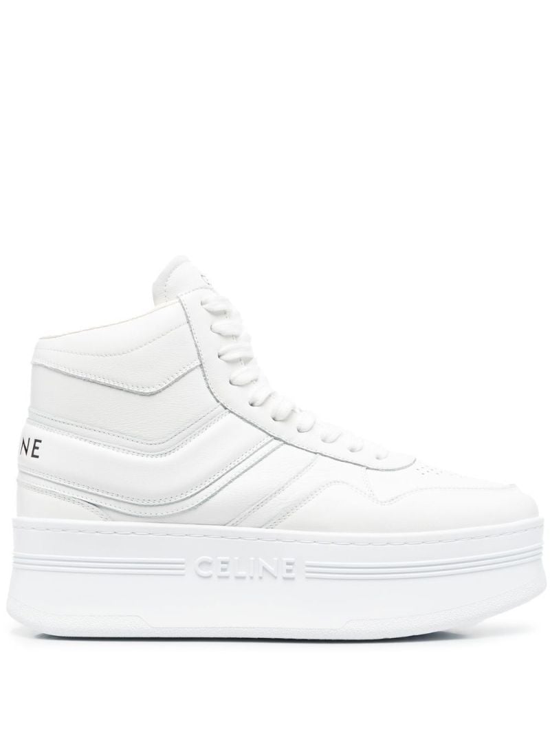 White Platform Leather Sneakers