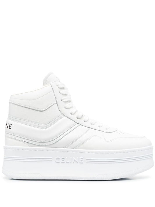 White Platform Leather Sneakers