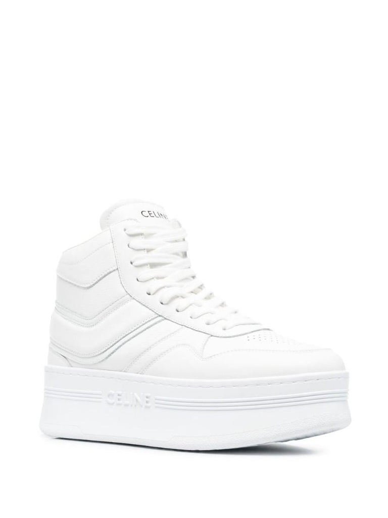 White Platform Leather Sneakers