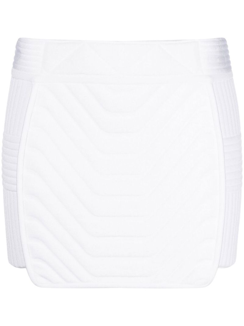 White Padded Panel Mini Skirt
