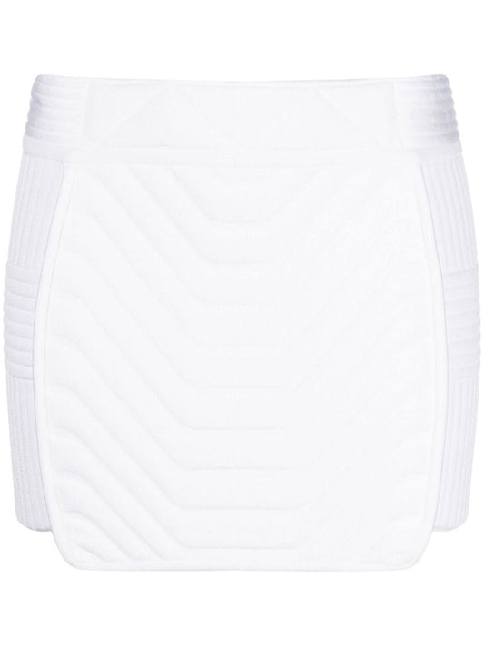 White Padded Panel Mini Skirt