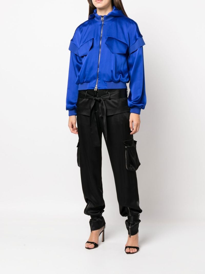 Blue Fluid Double-faced Silk Hoodie