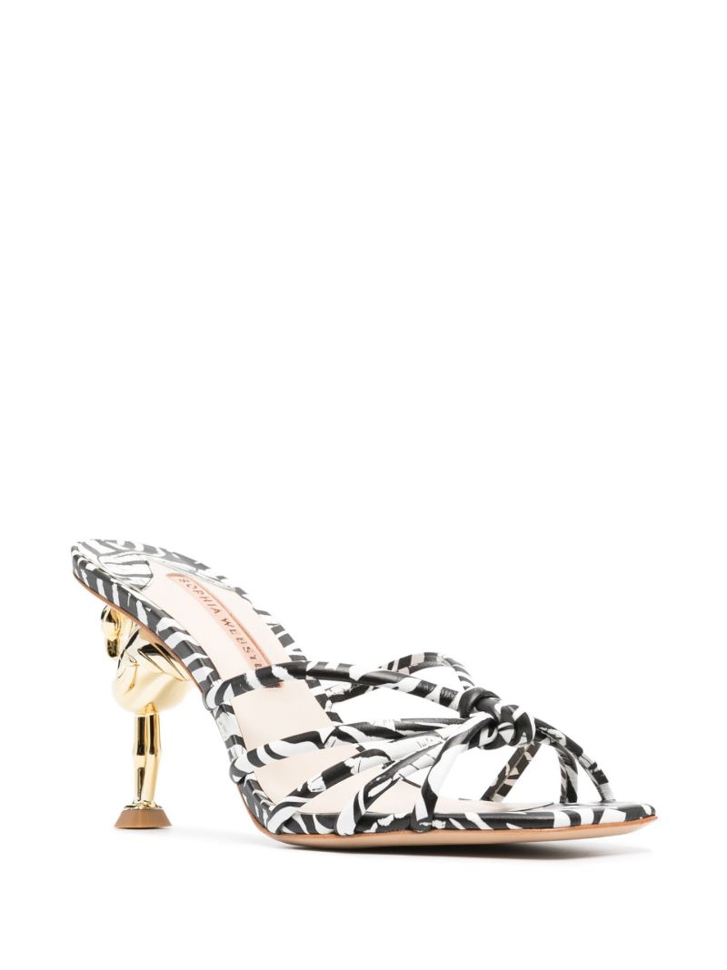 Black Flo Flamingo 85 Zebra Print Leather