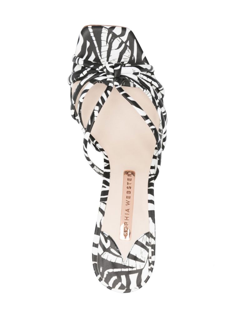 Black Flo Flamingo 85 Zebra Print Leather
