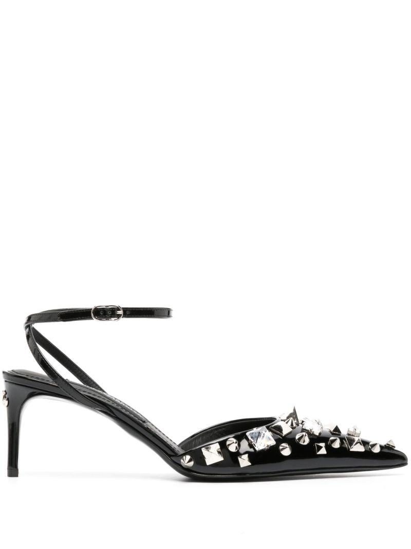 Black Lollo 60 Embellished Leather Pumps